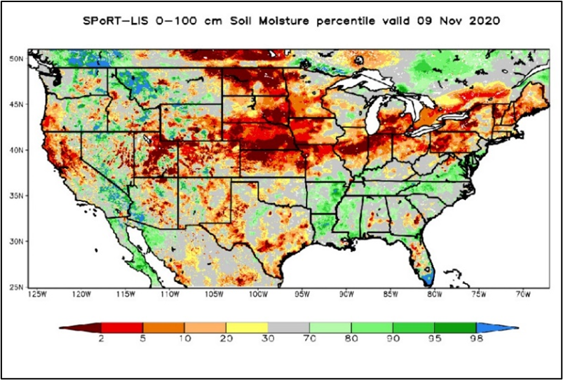 ภาพประกอบที่ 3 NASA SPoRT-LiS Soil Moisture Product