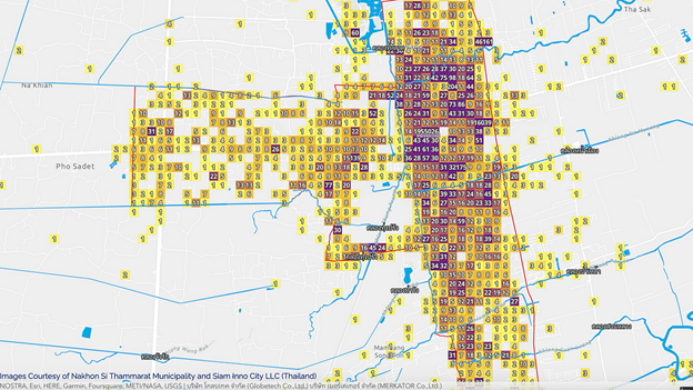A data-driven infographic heat map showing areas where problems are being reported and where clogged water ways are needed to be prioritized for urgent action. A data-driven infographic heat map showing areas where problems are being reported and where clogged water ways are needed to be prioritized for urgent action.
