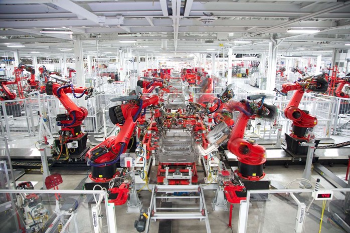 เครื่องจักรที่ควบคุมด้วย AI Automation ในโรงงาน Gigafactory ของ Tesla เครื่องจักรที่ควบคุมด้วย AI Automation ในโรงงาน Gigafactory ของ Tesla