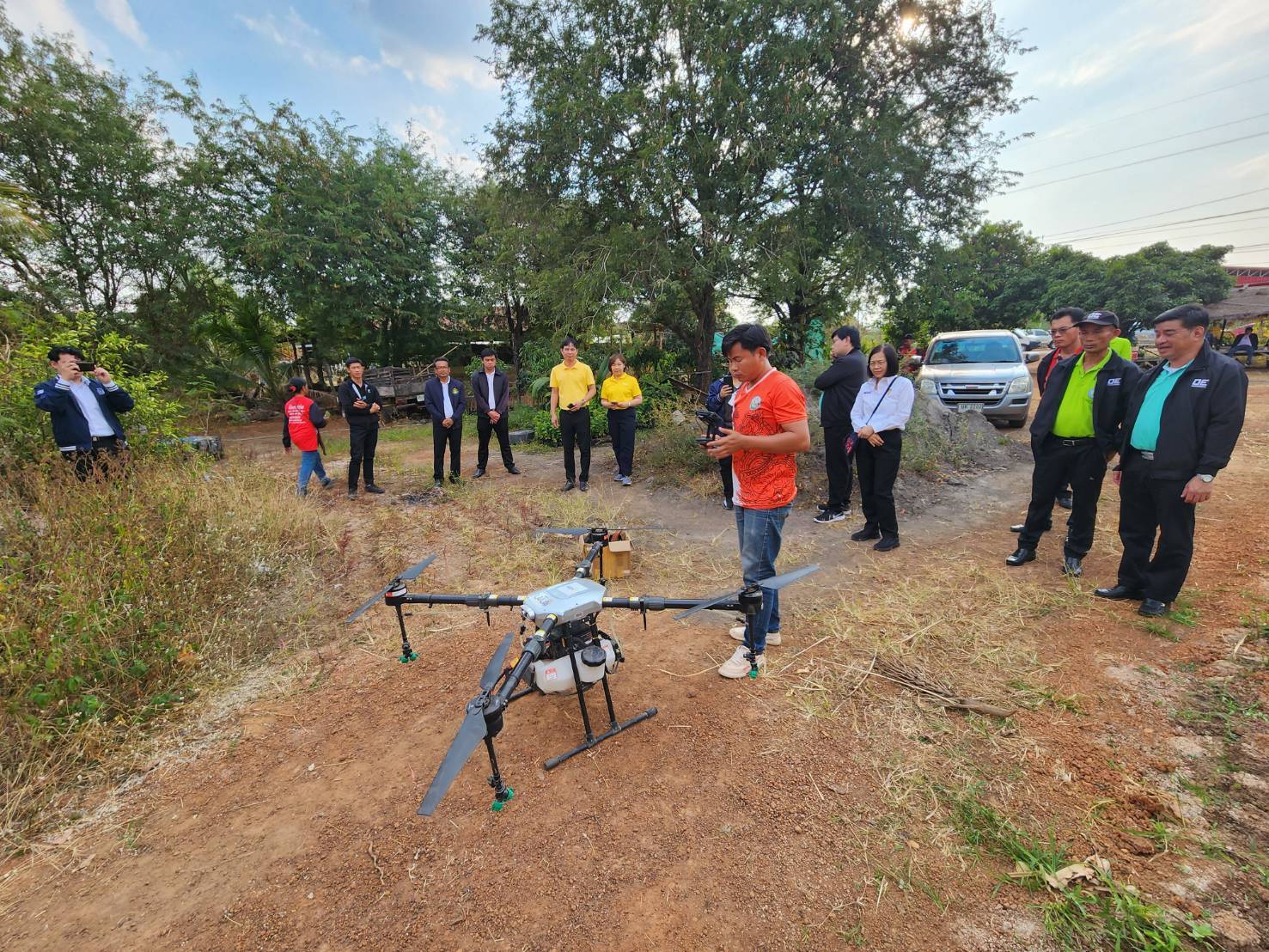 depa โชว์เทคโนโลยีโดรนต้นแบบแก่ผู้ตรวจราชการกระทรวงดีอี ในโอกาสการลงพื้นที่ตรวจราชการ จ.นครพนม